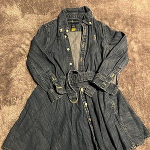 Polo Ralph Lauren Girl's Belted Cotton Fit-and-Flare Denim Shirtdress 4/4T